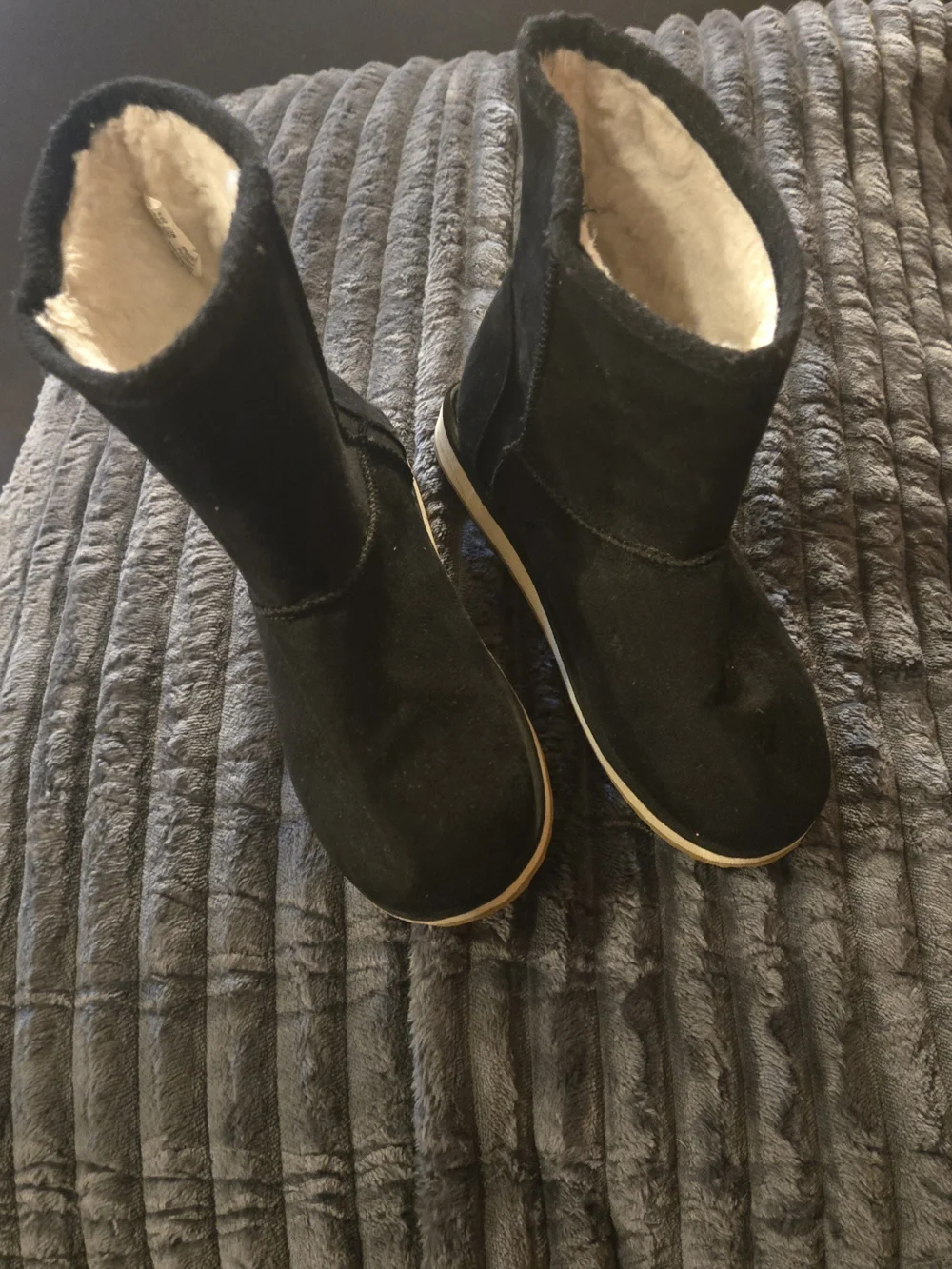 wonder nation Black Faux-Fur Lined Cozy Kids Boots